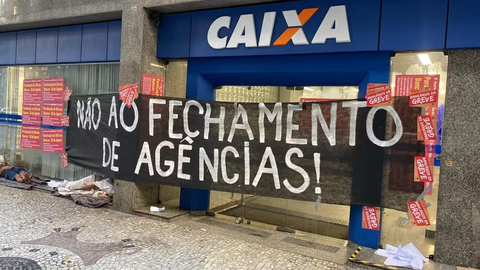 Agência da Caixa no Centro do Rio — Foto: Divulgação/Federa-RJ